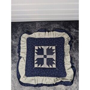 Vtg Hand Quilted 12"  Snowflake Pillow Case Cottagecore Grannycore ShabbyChic